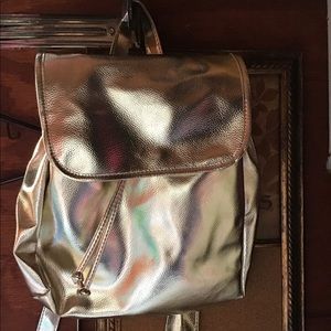 Small Gold Backpack Purse